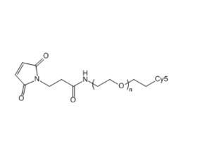 CY5-PEG马来酰亚胺Cyanine5-PEG-Maleimide, CY5-PEG-MAL,;CY5-聚乙二醇马来酰亚胺 